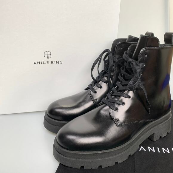 NIB Anine Bing Luc combat Boots Size 41 - Picture 1 of 11